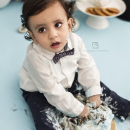 First Birthday Cake Smash Photoshoot of Baby Boy