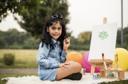 Kids Painting Outdoor Photoshoot