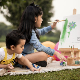 Paint Party Photography for Siblings