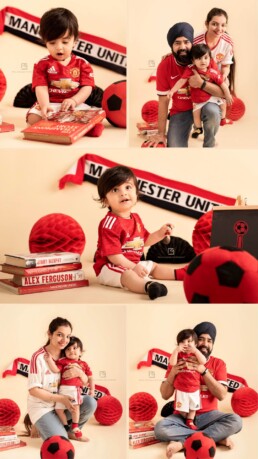 Football theme photoshoot ideas for baby photography